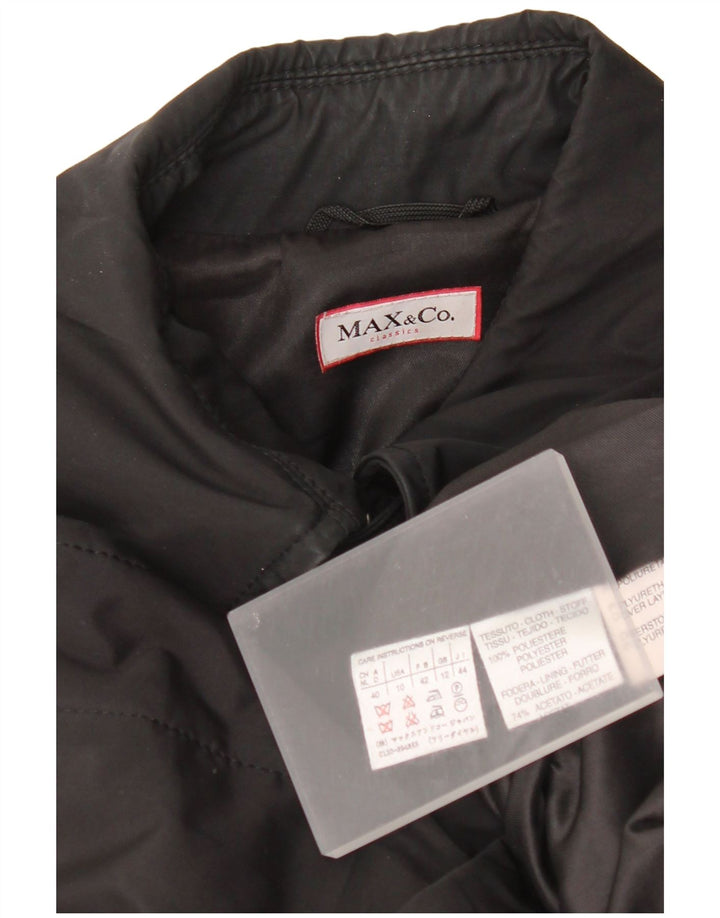 Casaco impermeável feminino Max & Co. UK 12 poliéster preto médio