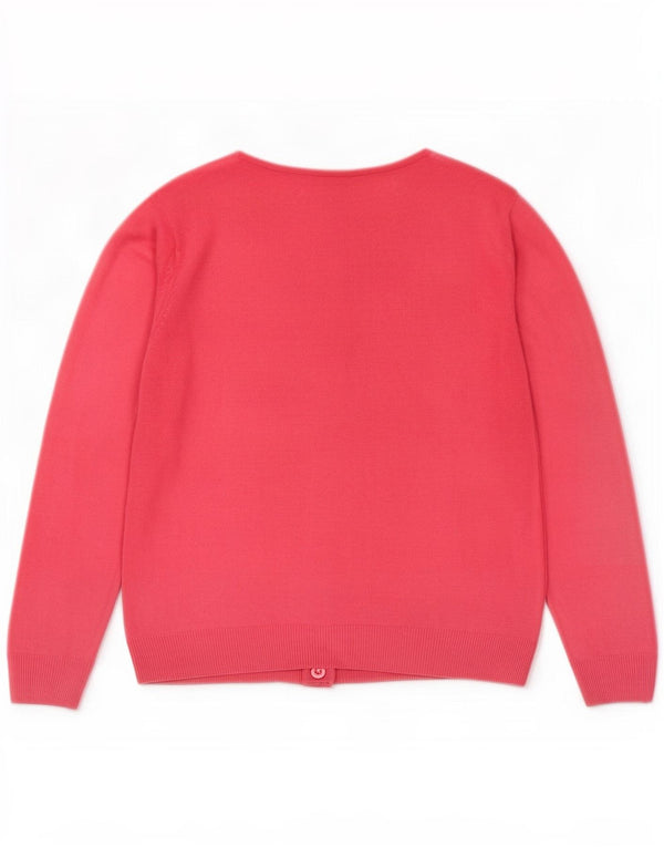 Suéter cardigã feminino Marks & Spencer Reino Unido 16 grande acrílico rosa