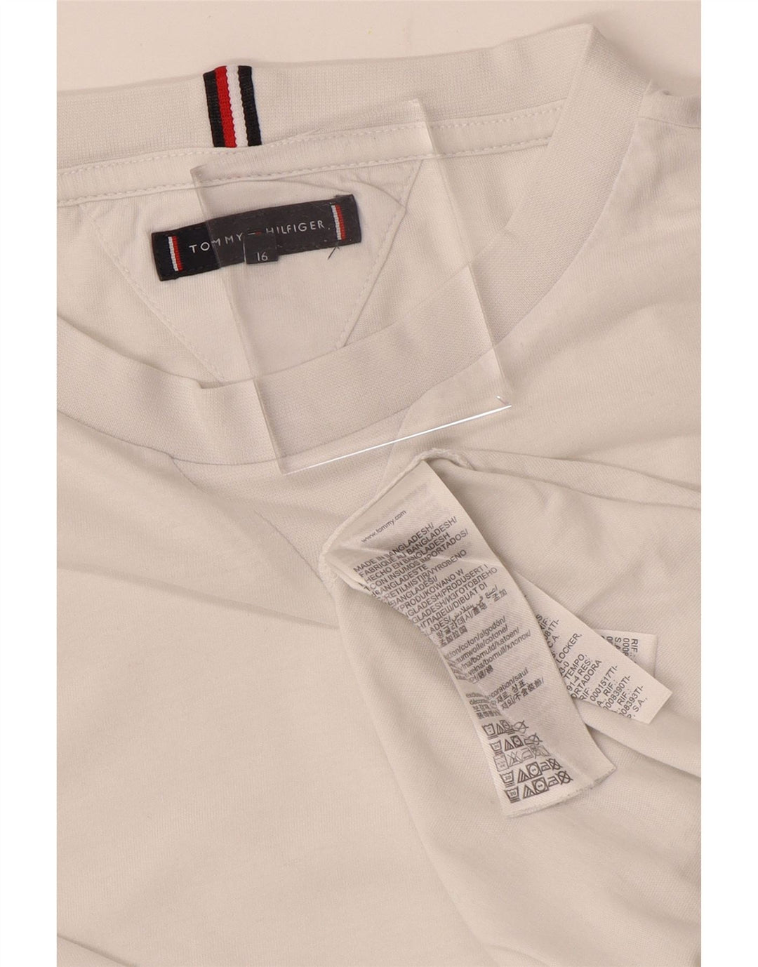 Camiseta masculina TOMMY HILFIGER 15-16 anos algodão branco