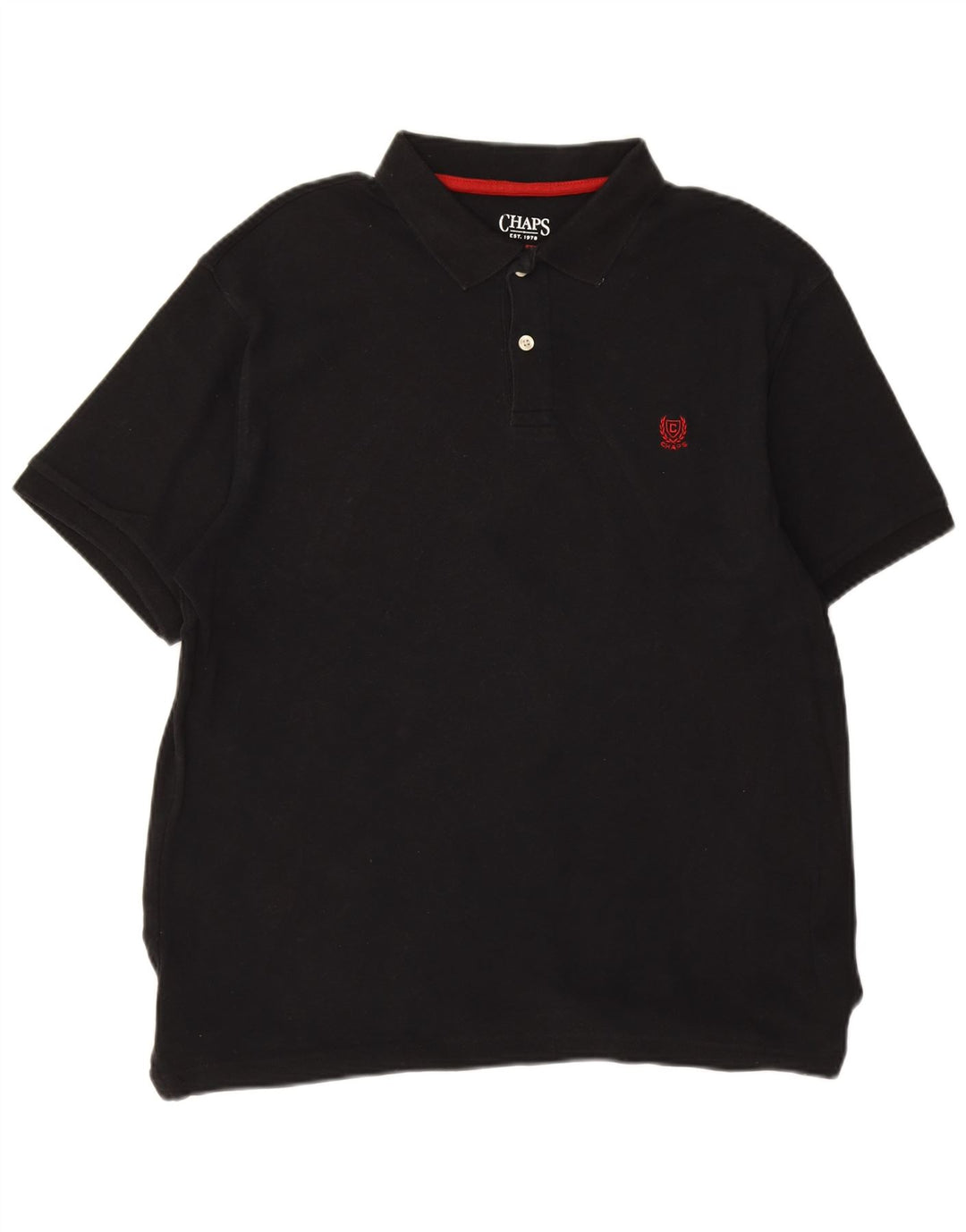 Camisa polo masculina CHAPS de algodão preto médio