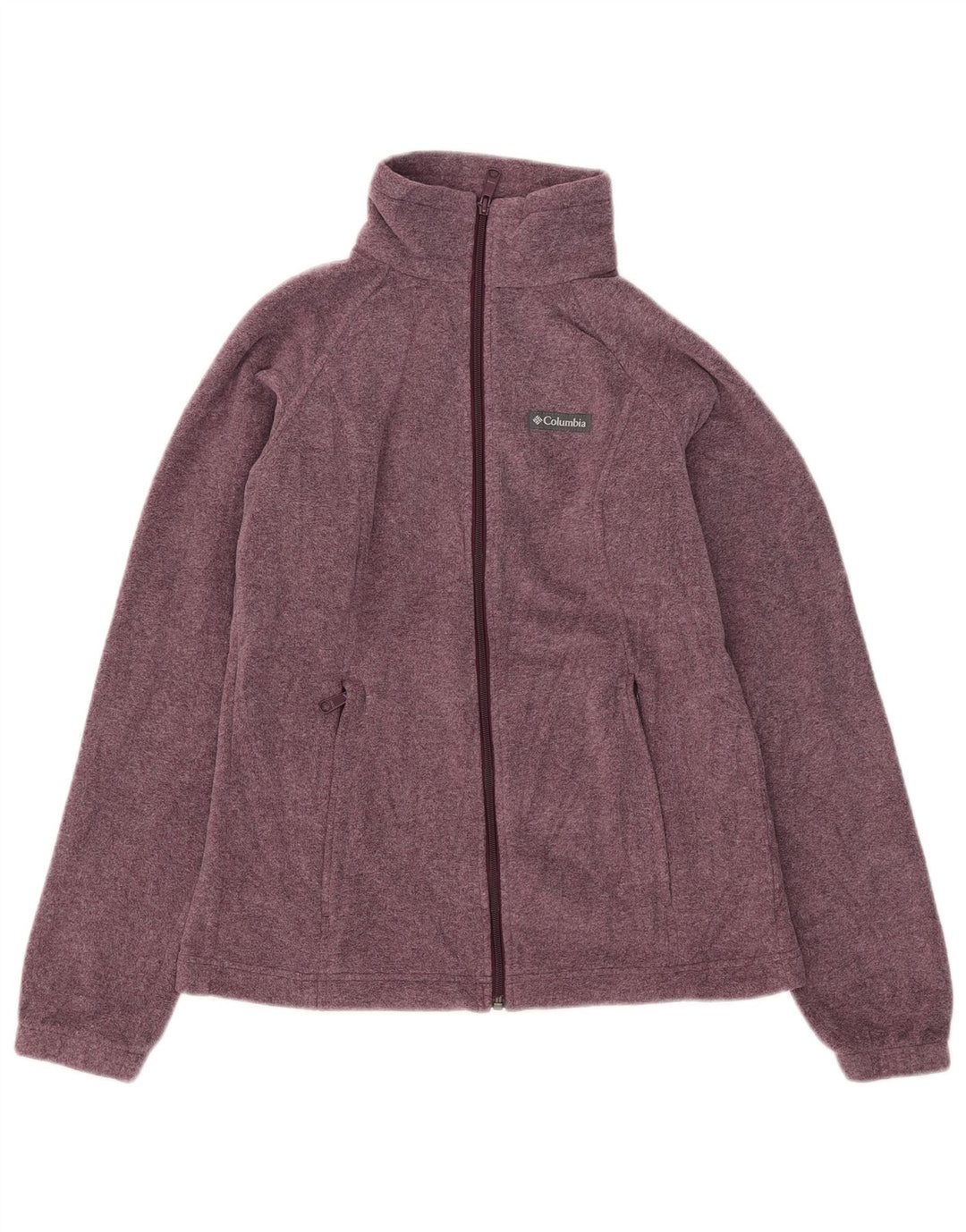 Jaqueta de lã feminina COLUMBIA UK 10 poliéster manchado roxo pequeno