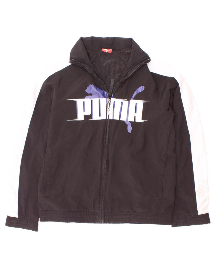 Jaqueta Puma Boys Graphic Tracksuit Top 9-10 Anos Preto Colorblock