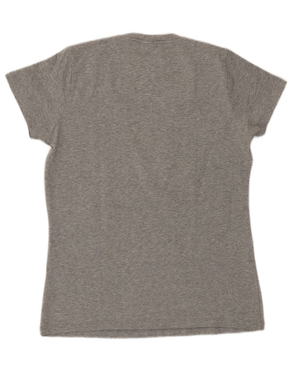 Camiseta feminina Trussardi Jeans com estampa gráfica UK 14 grande algodão cinza