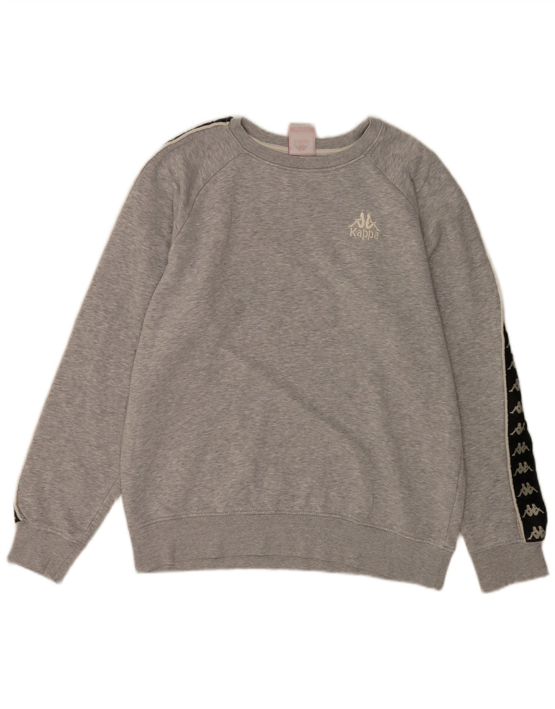 Kappa moletom gráfico masculino jumper médio cinza colorblock algodão