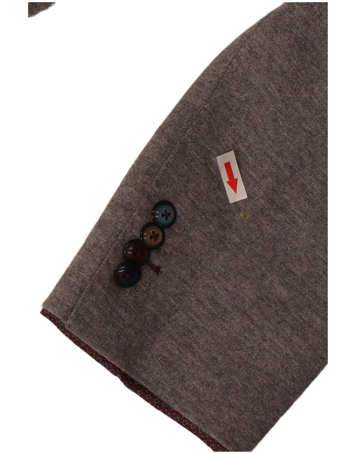 Jaqueta blazer feminina de 2 botões John Barritt IT 50 XL algodão cinza