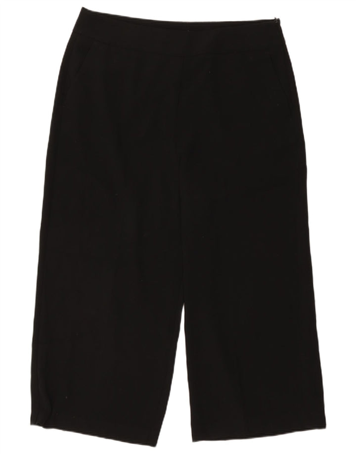 Calça capri feminina Marks & Spencer Reino Unido 16 grande W34 L22 poliéster preto
