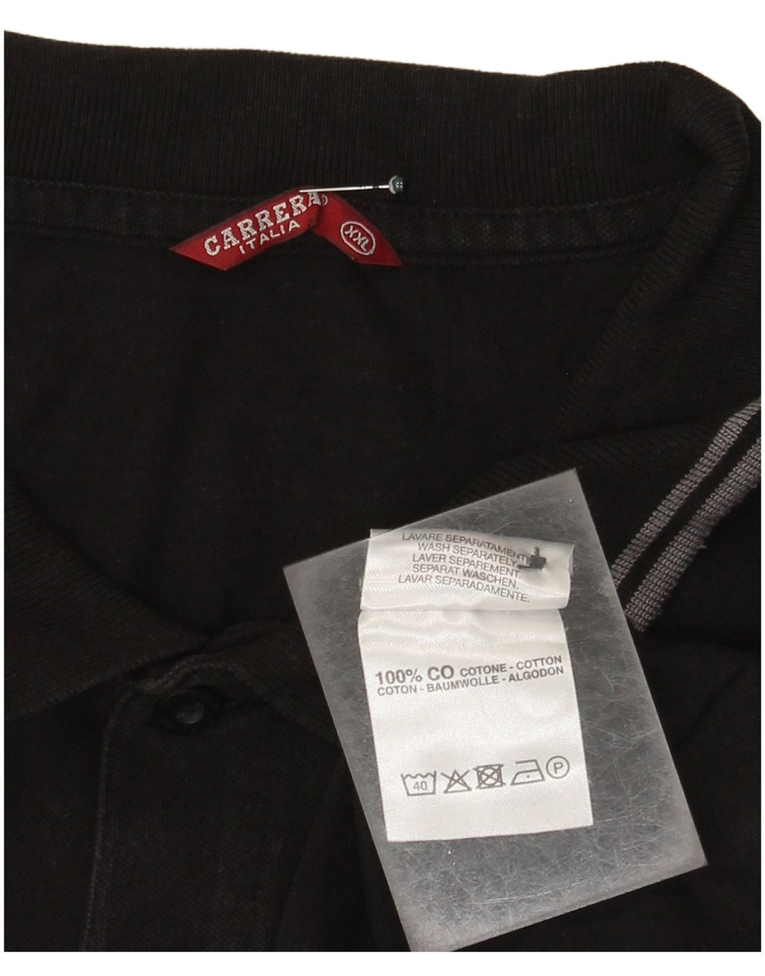 Camisa polo masculina Carrera 2XL algodão preto
