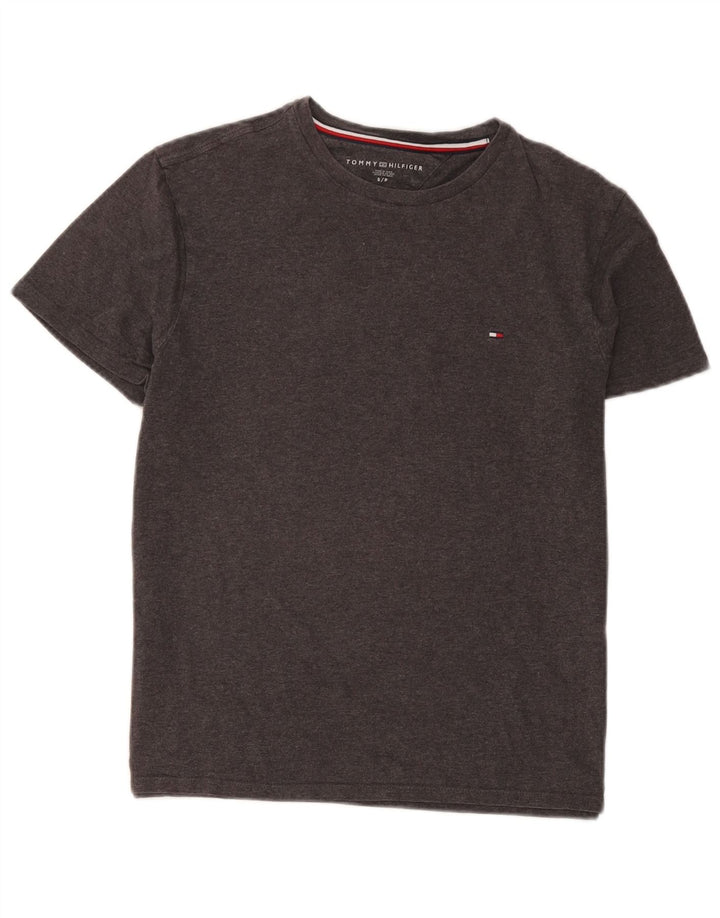 Camiseta masculina Tommy Hilfiger top pequeno cinza