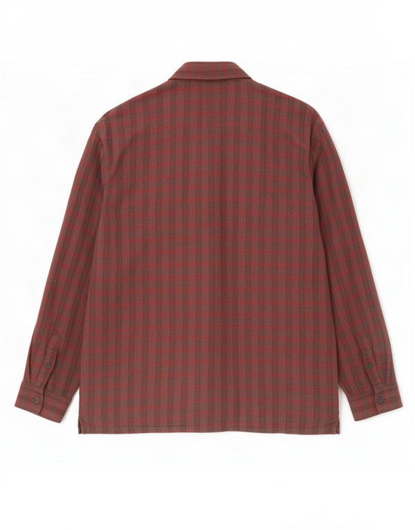 Camisa de dormir masculina Calvin Klein de algodão xadrez médio Borgonha
