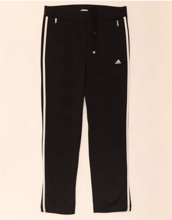 Calça de treino feminina Adidas UK 10 pequena poliéster preto