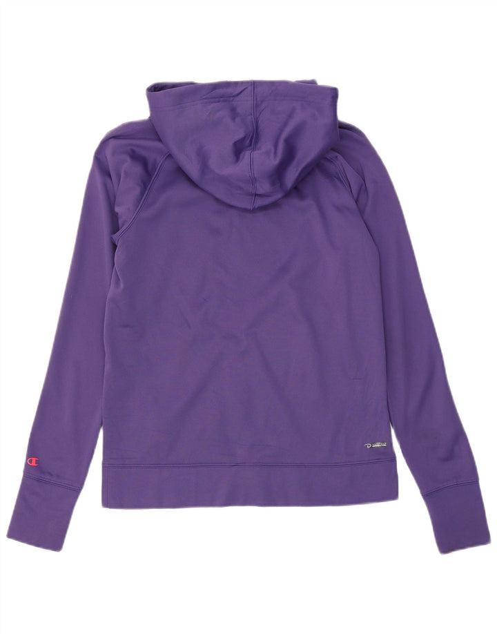 Suéter feminino Champion com capuz e zíper UK 10 pequeno poliéster roxo