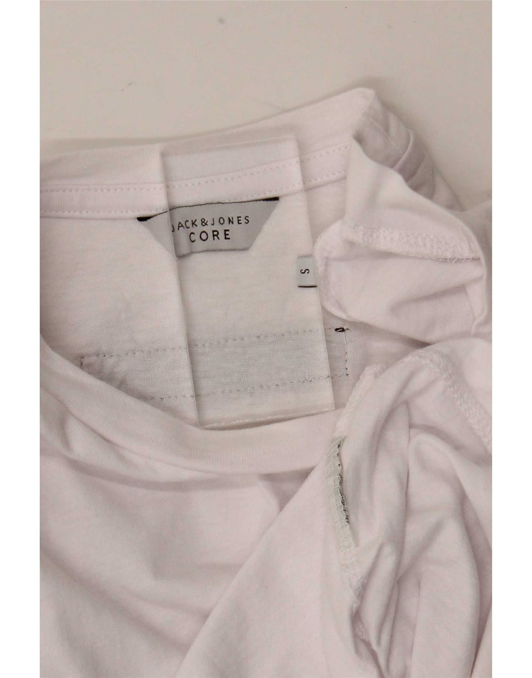 Jack & Jones Camiseta masculina gráfica manga comprida pequena branca