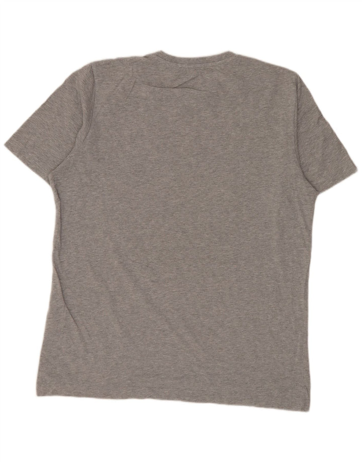 Camiseta masculina ADIDAS com estampa gráfica cinza médio algodão manchado