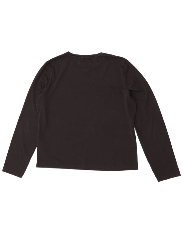 Tommy Hilfiger Top Mulher Manga Longa UK 18 XL Algodão Preto