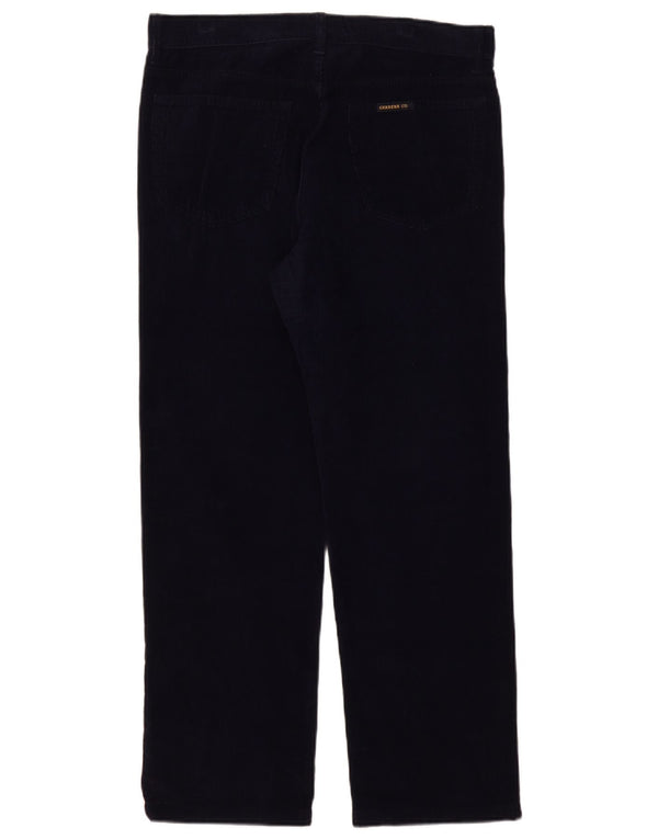 Calça masculina Carrera reta de veludo cotelê W36 L29 algodão azul marinho