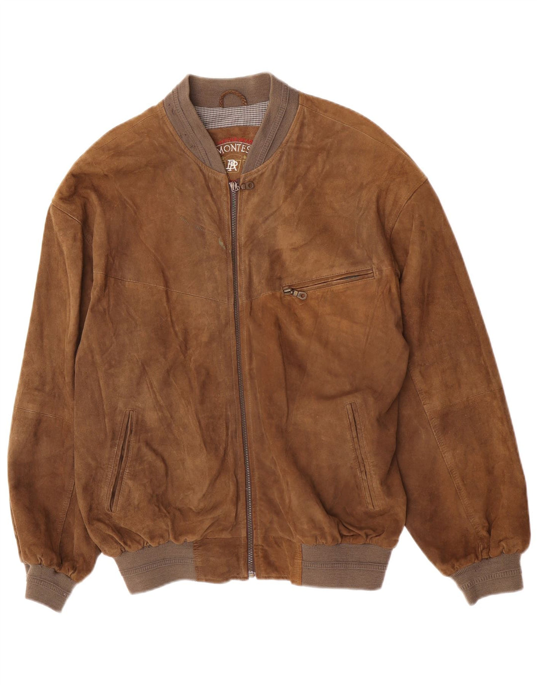 Jaqueta bomber masculina Montes camurça EU 52 XL couro marrom