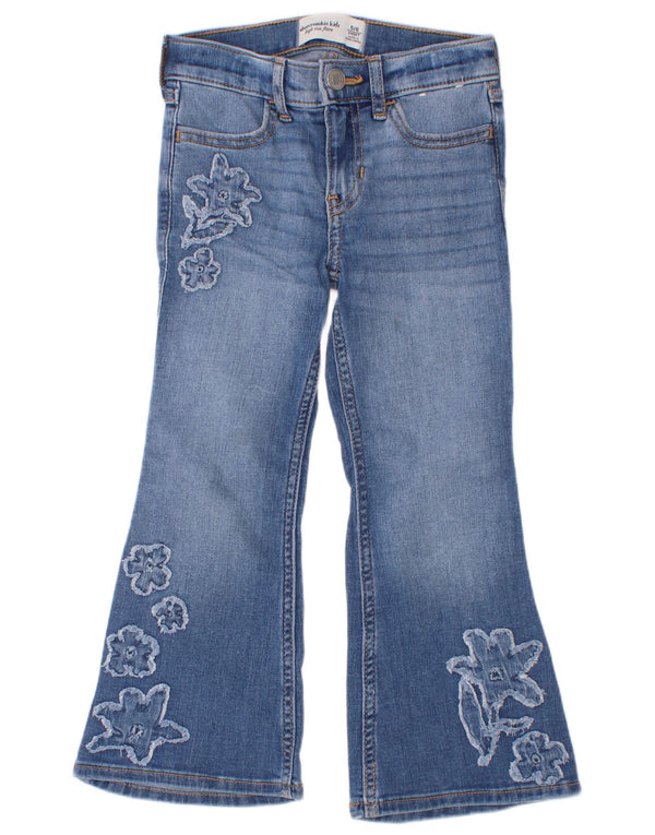 Abercrombie & Fitch Meninas Jeans Flared 5-6 Anos W20 L14 Azul Floral