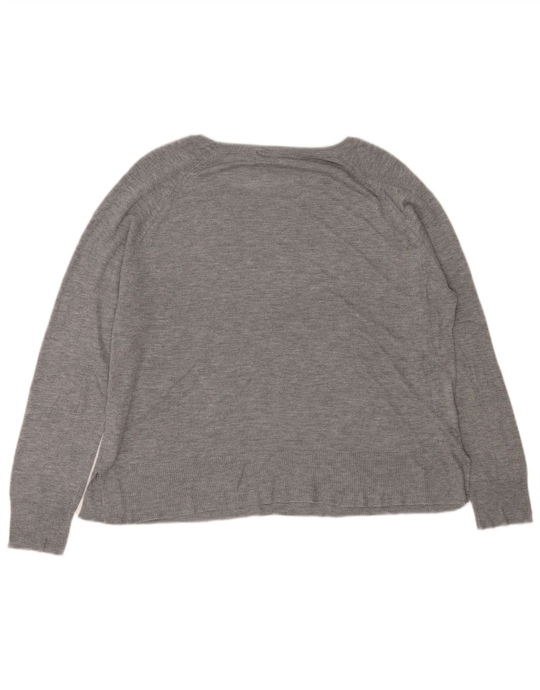 Suéter feminino Zara com gola canoa UK 14 Viscose cinza médio