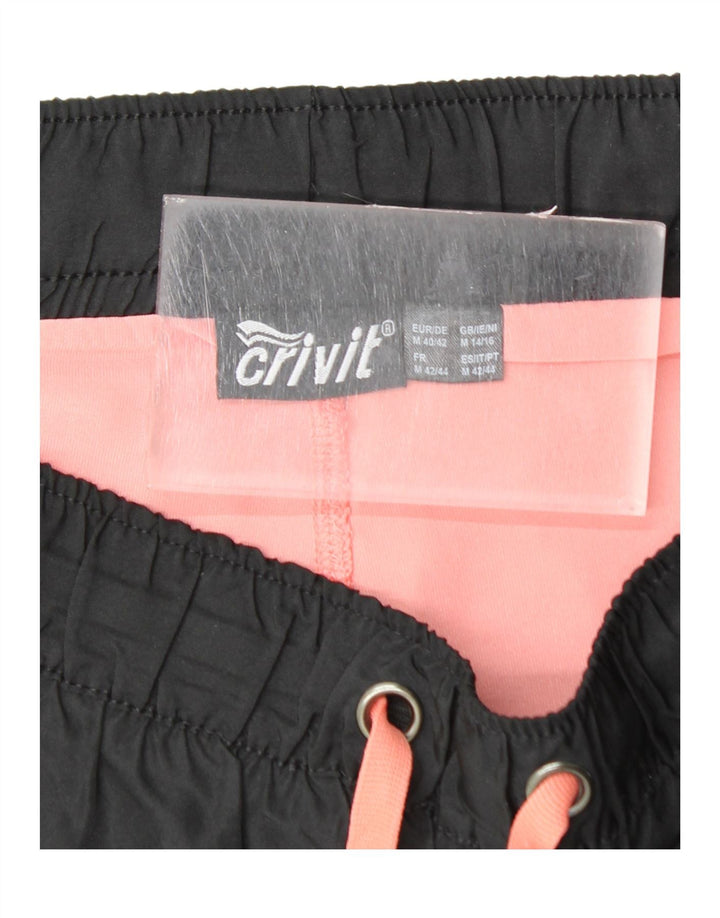 Shorts esportivos femininos CRIVIT UK 14/16 médio preto colorblock poliéster