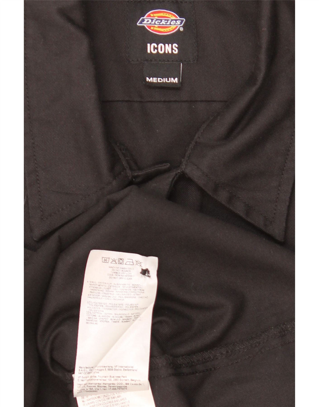 Camisa masculina de manga curta Dickies poliéster preto médio