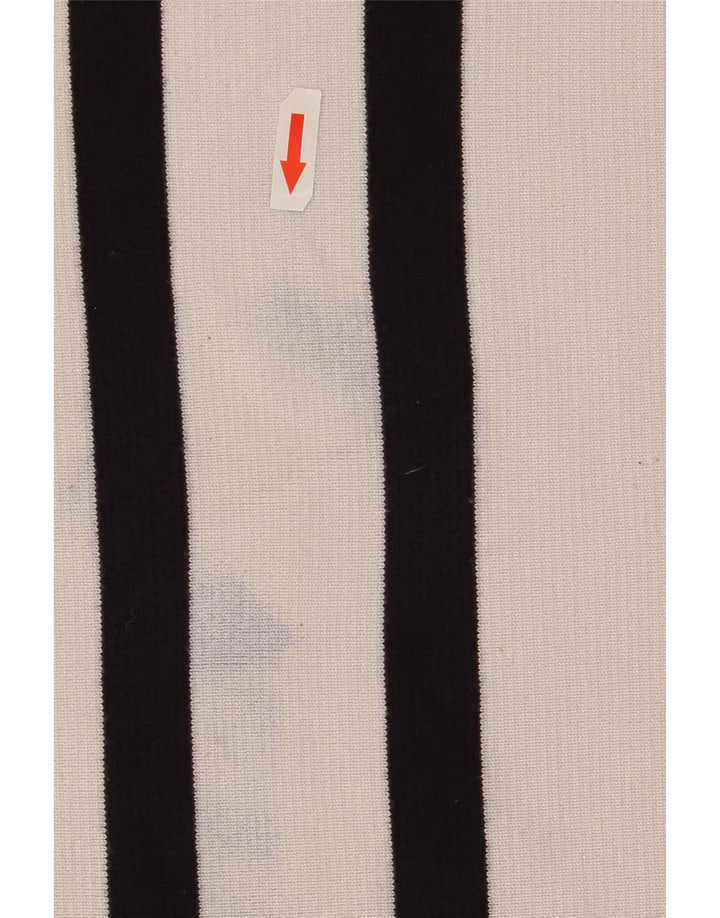 Suéter feminino Zara com gola redonda e gola redonda, listrado branco médio, Reino Unido 12