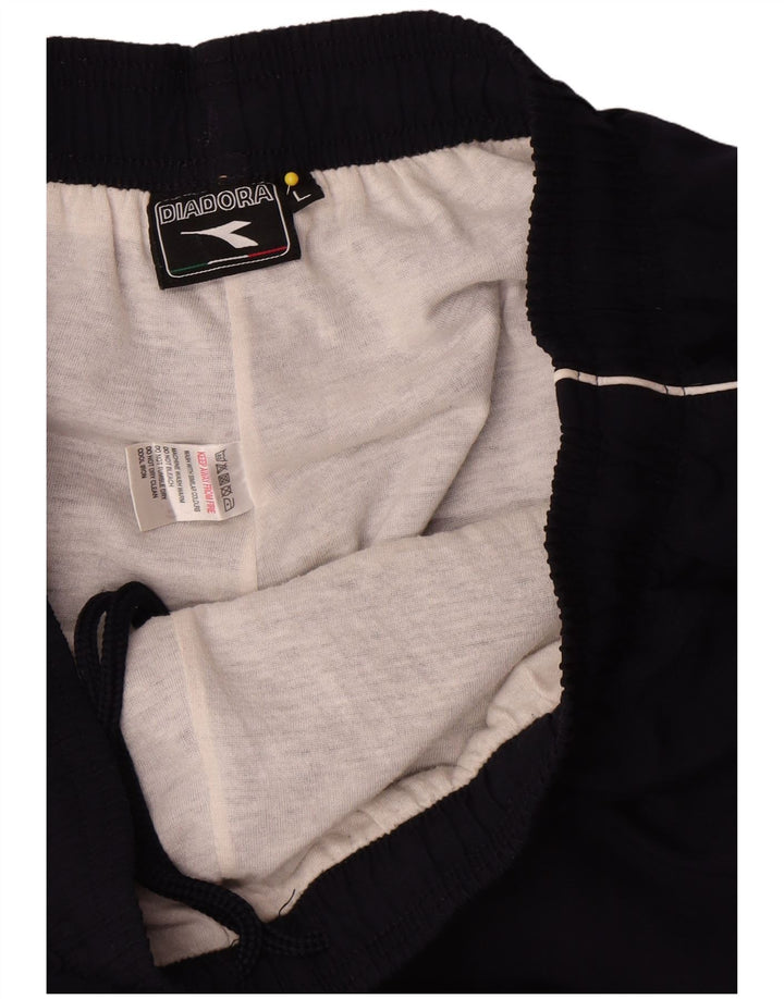 Calça de treino masculina Diadora grande poliéster azul marinho