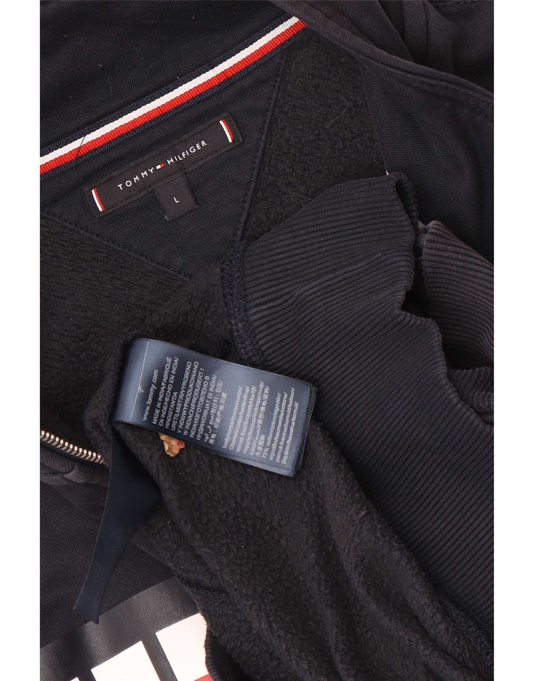 Tommy Hilfiger Jaqueta masculina de agasalho grande bloco colorido azul marinho