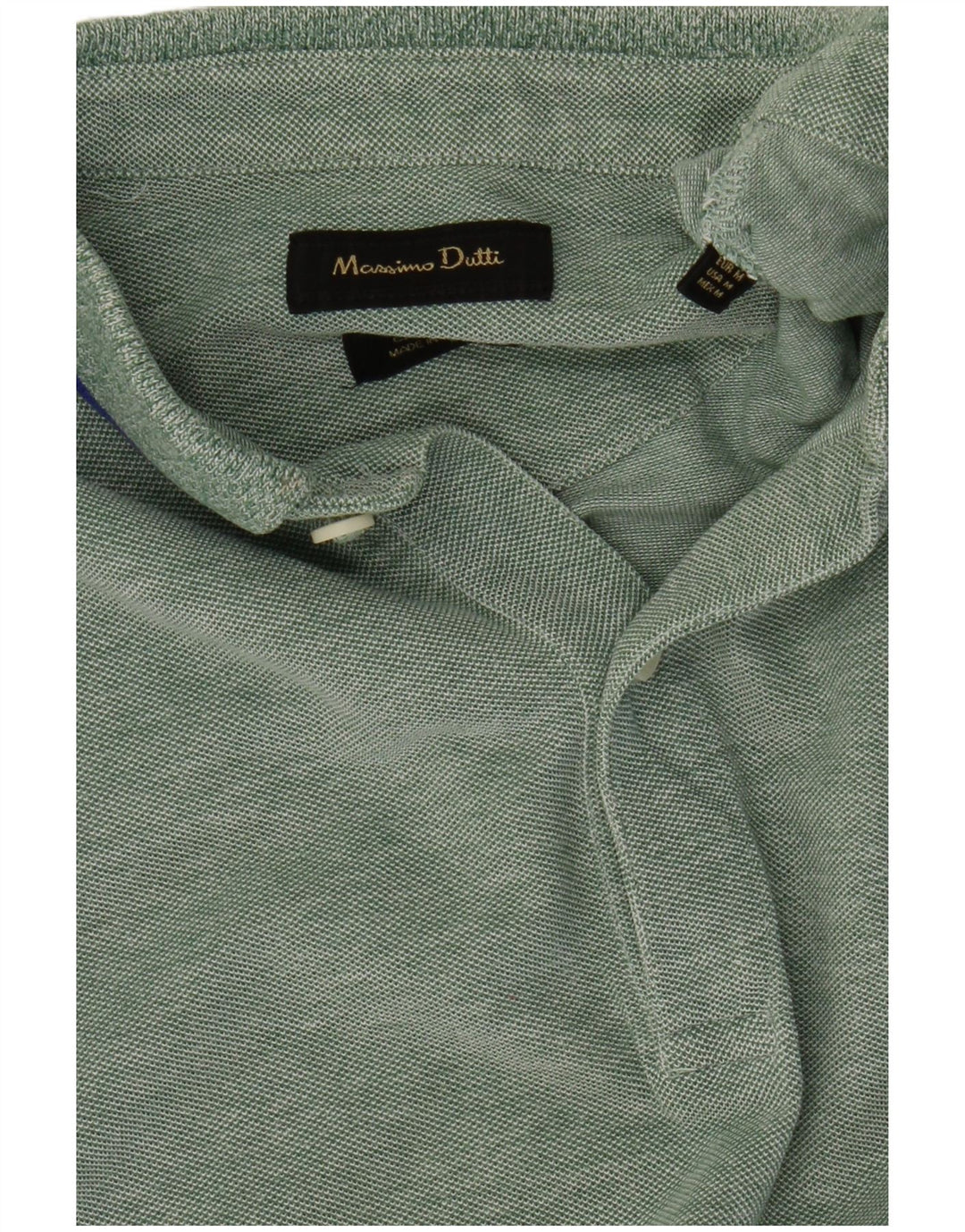 Camisa polo masculina MASSIMO DUTTI verde médio manchado