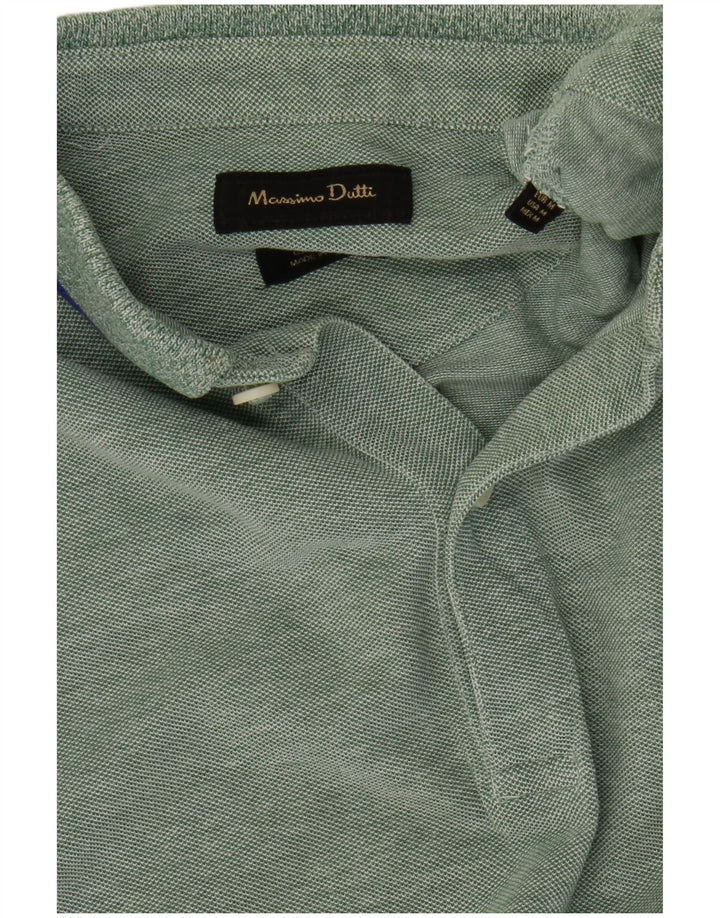 Camisa polo masculina MASSIMO DUTTI verde médio manchado