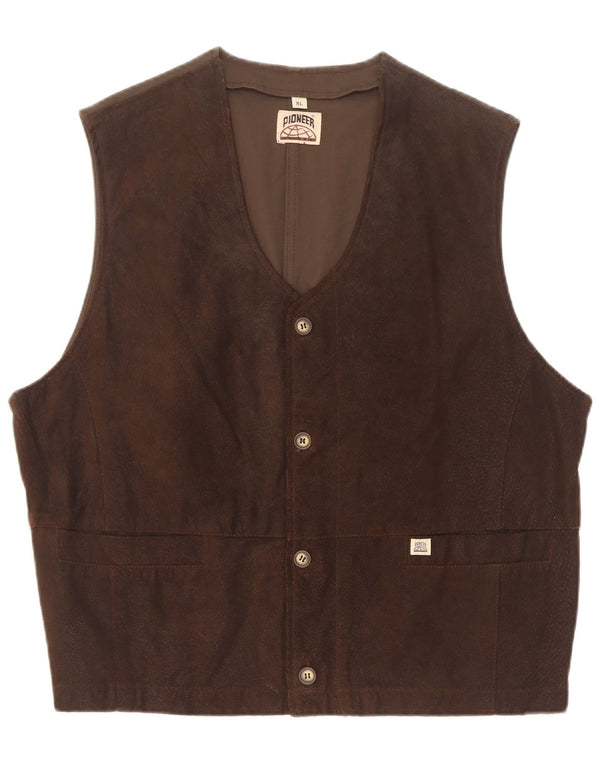 Colete masculino de camurça Pioneer XL couro marrom