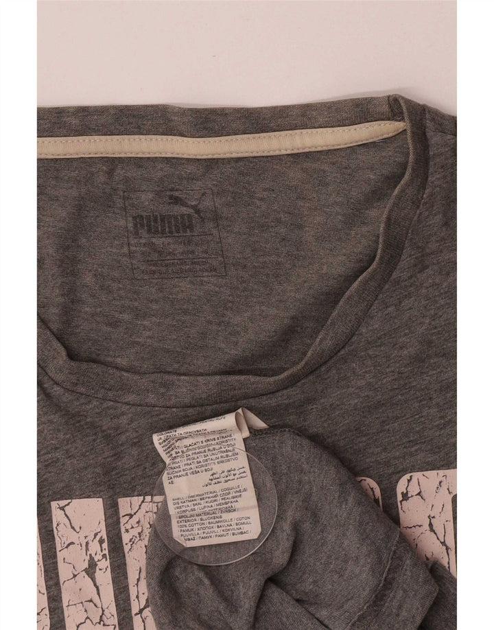 Puma Camiseta Masculina Graphic Top Pequeno Algodão Cinza