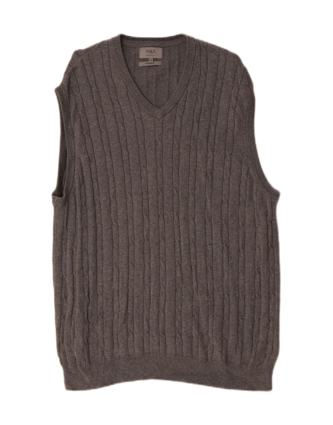 Regata masculina Marks & Spencer com colete 2XL algodão cinza