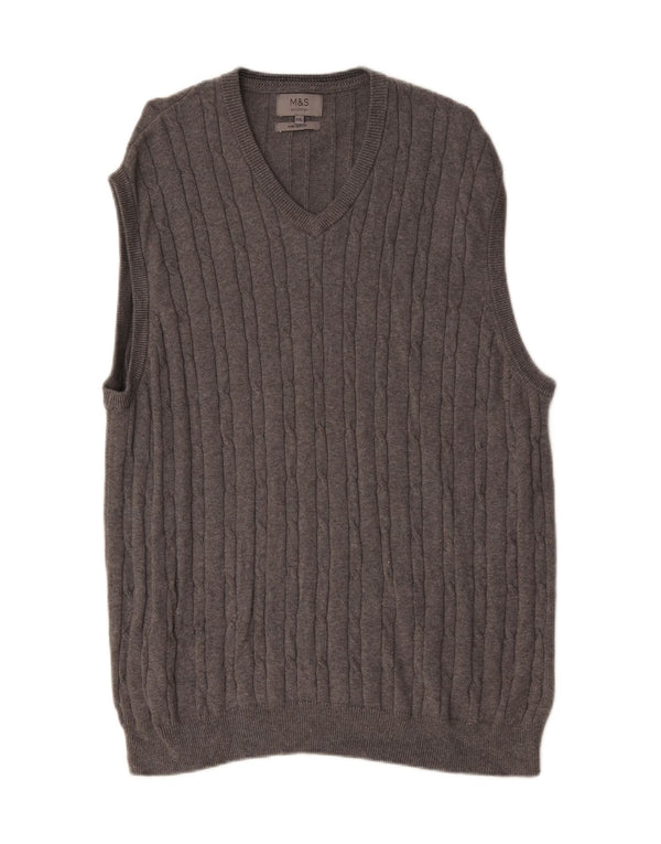 Regata masculina Marks & Spencer com colete 2XL algodão cinza