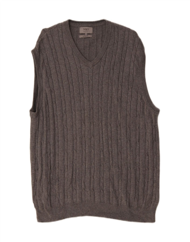 Regata masculina Marks & Spencer com colete 2XL algodão cinza