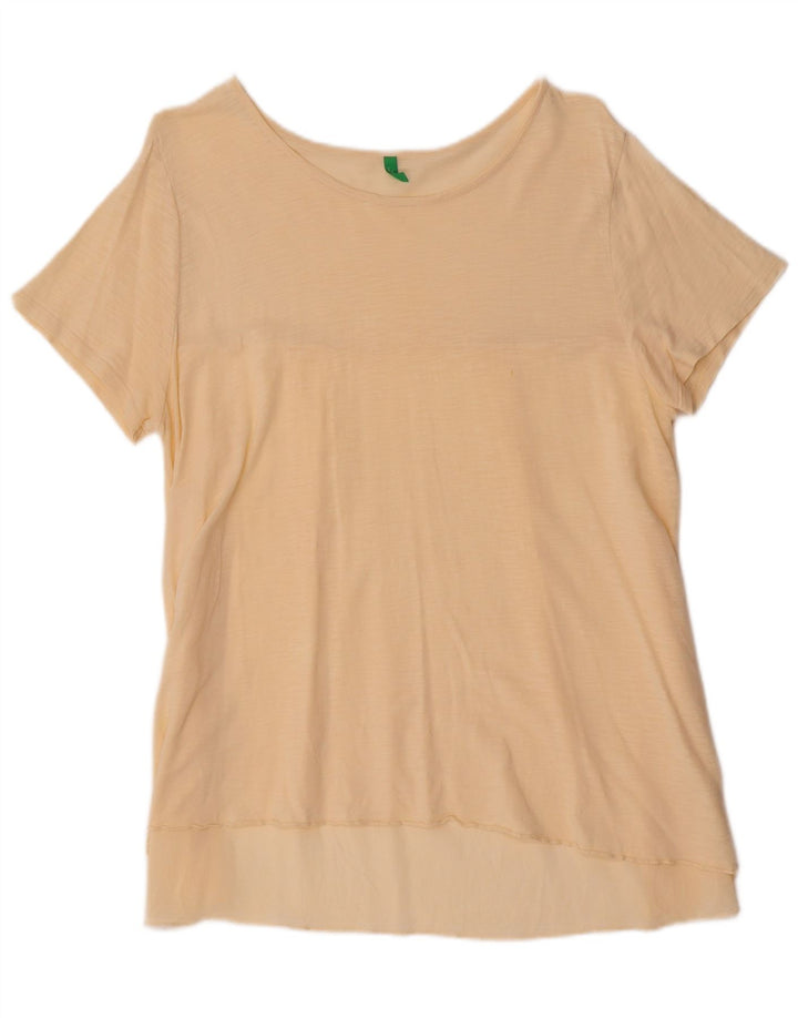 Camiseta feminina BENETTON UK 16 grande bege