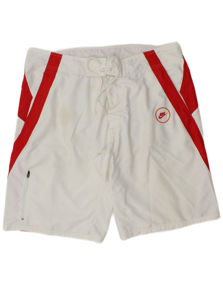 Shorts de natação masculinos Nike grande poliéster colorblock branco