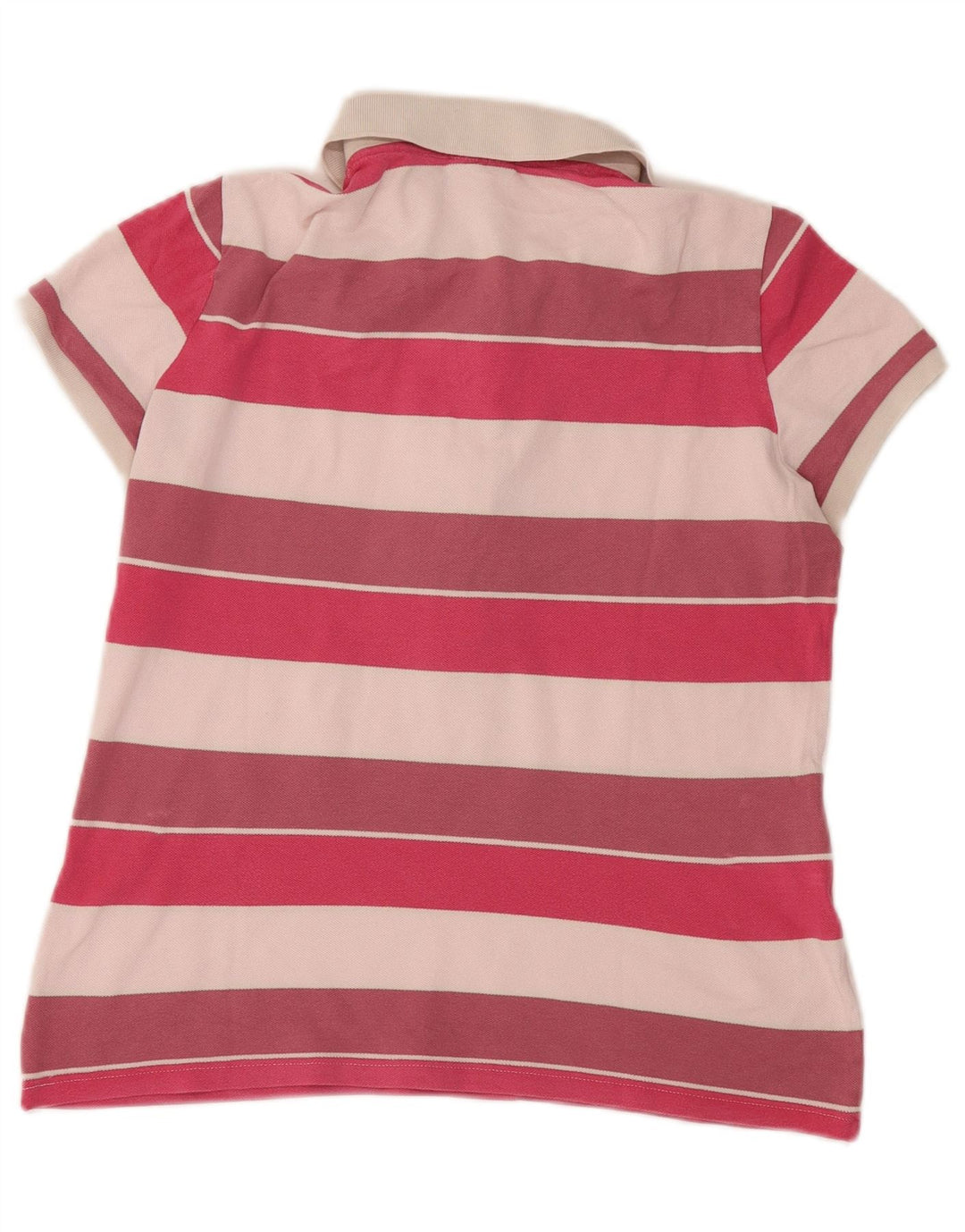 Camisa polo feminina Lacoste tamanho 46 XL algodão listrado multicolorido
