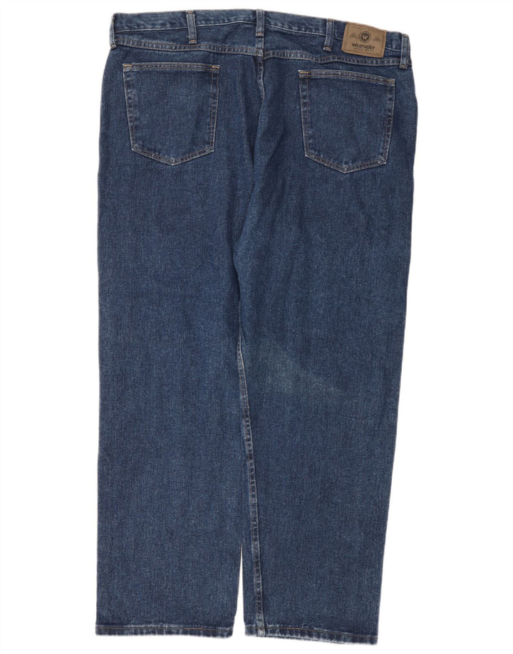 Wrangler Mens Straight Jeans W42 L30 Azul Algodão