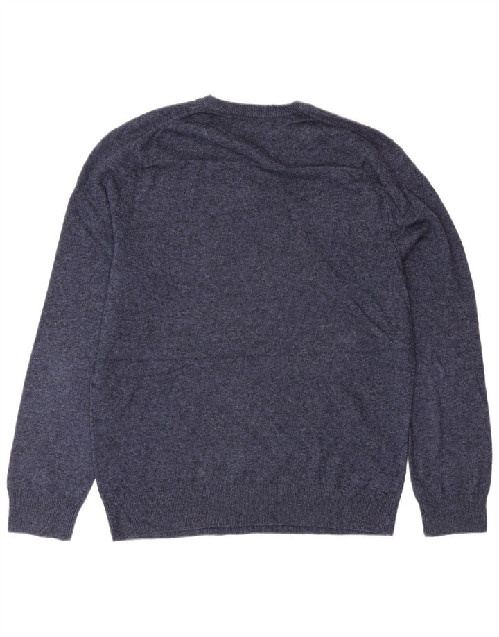 Suéter masculino Cos com gola redonda e lã azul marinho médio