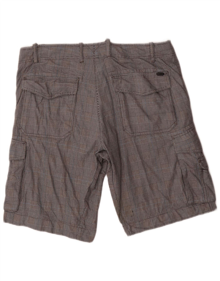 Shorts cargo masculino Diesel W36 grande algodão houndstooth cinza