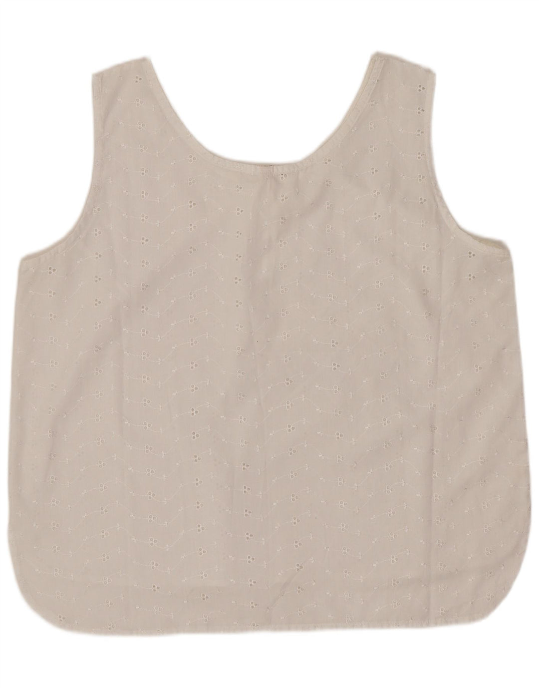 Blusa feminina vintage sem mangas top EU 44 XL algodão branco