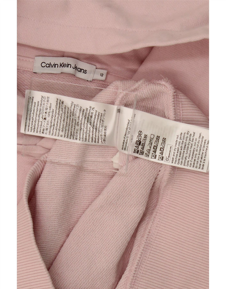 CALVIN KLEIN JEANS Girls Hoodie Jumper 11-12 Years Pink Cotton Vintage Calvin Klein Jeans and Second-Hand Calvin Klein Jeans from Messina Hembry 
