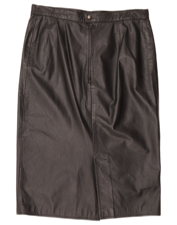 Saia de couro feminina vintage W32 grande preta