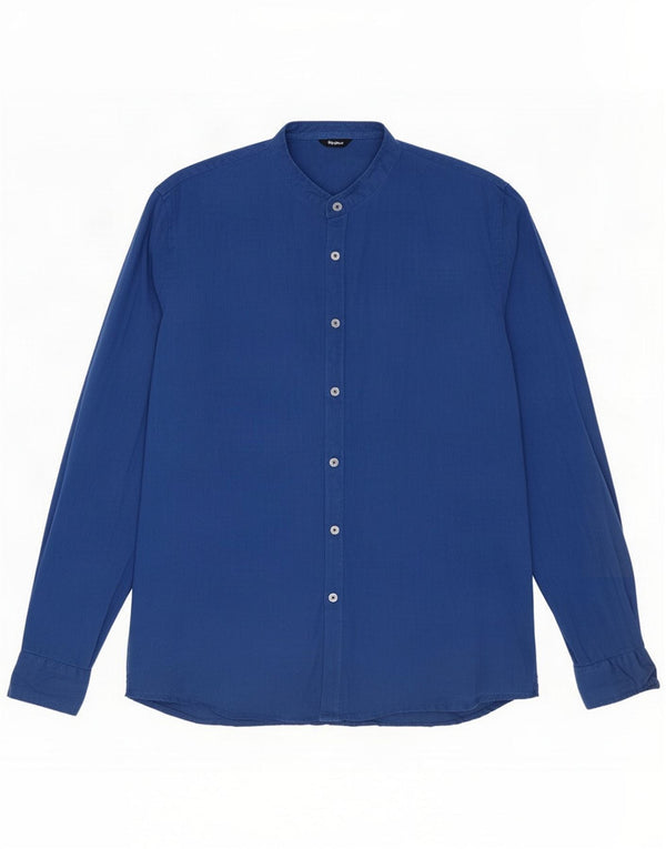 Camisa masculina Refrigiwear XL linho azul marinho