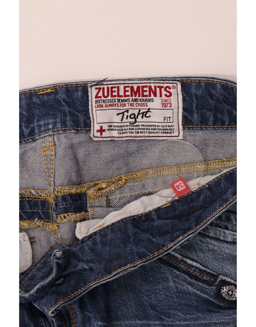 Zu Elements Jeans Slim Masculino Distressed W34 L34 Azul