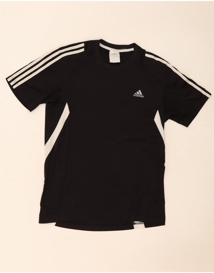 Adidas Mens Camiseta Top Médio Preto Colorblock Poliéster