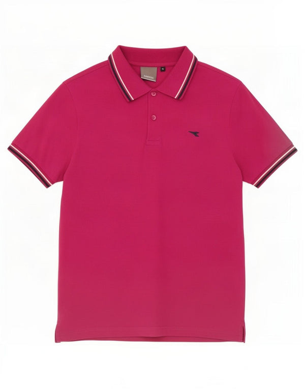 Camisa polo masculina Diadora médio algodão rosa