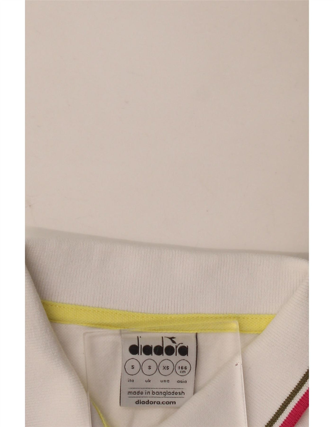 Camisa polo feminina Diadora UK 10 pequena branca