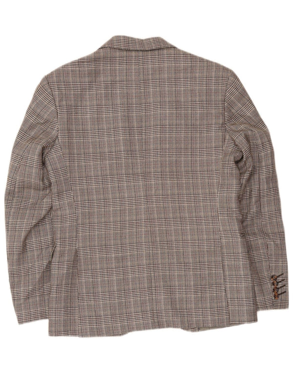 Jaqueta blazer masculina Pierre Cardin com 1 botão EU 46 pequena cinza houndstooth