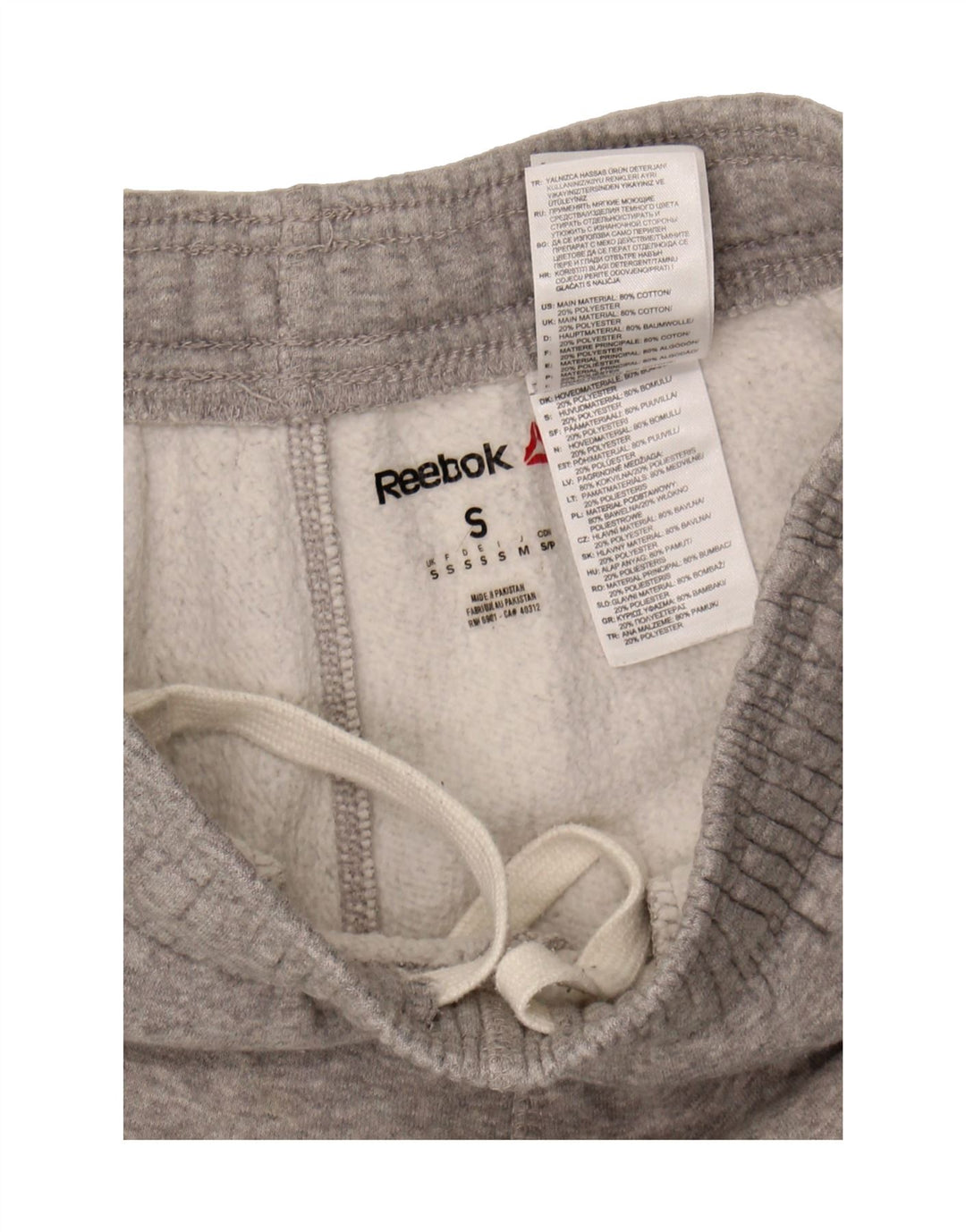 REEBOK Mens Tracksuit Trousers Joggers Small  Grey Cotton Vintage Reebok and Second-Hand Reebok from Messina Hembry 